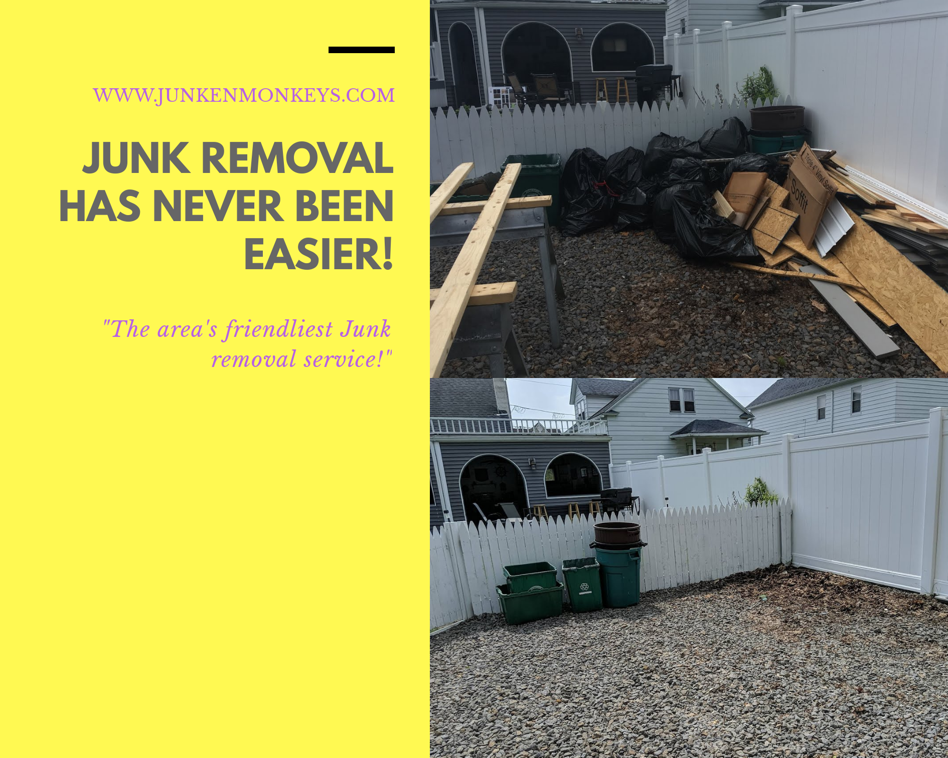 trash pickup, junk removal, junken monkeys scranton pa