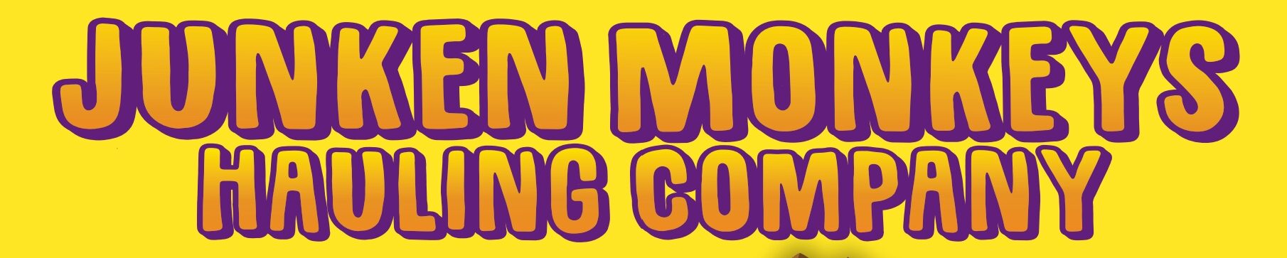 Bold yellow and purple text reads "Junken Monkeys Hauling Company" on a yellow background.